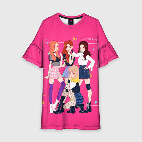 Детское платье Blackpink anime poster / 3D-принт – фото 1