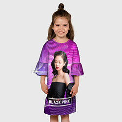 Платье клеш для девочки BlackPink Jennie, цвет: 3D-принт — фото 2
