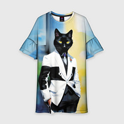 Детское платье Cat fashionista - neural network - pop art