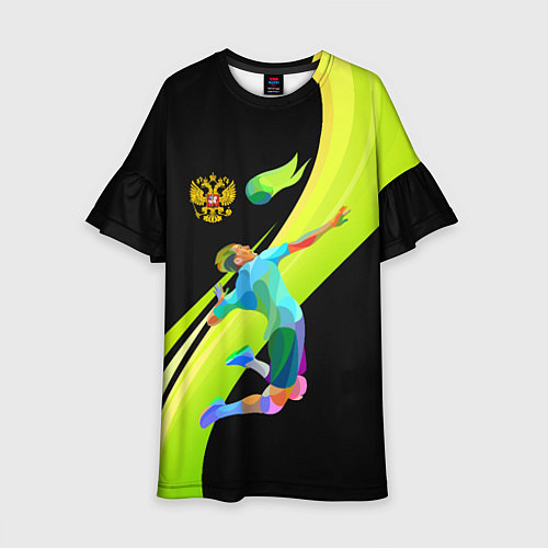 Детское платье Волейбол Россия / 3D-принт – фото 1