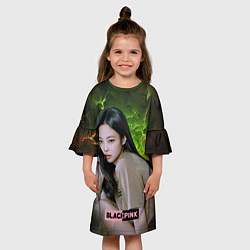 Платье клеш для девочки Jennie Blackpink, цвет: 3D-принт — фото 2