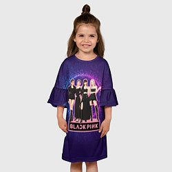 Платье клеш для девочки Blackpink девушки с лого, цвет: 3D-принт — фото 2