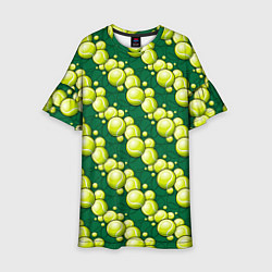 Платье клеш для девочки Большой теннис - мячики, цвет: 3D-принт