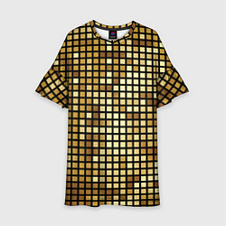 Платье клеш для девочки Золотая мозаика, поверхность диско шара, цвет: 3D-принт
