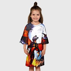 Платье клеш для девочки Ария Феникс, цвет: 3D-принт — фото 2