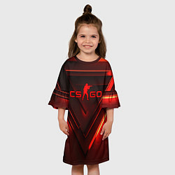 Платье клеш для девочки CS GO red light, цвет: 3D-принт — фото 2