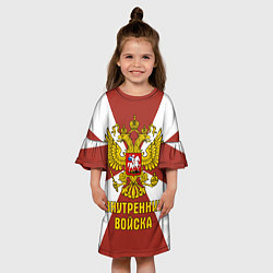 Платье клеш для девочки Внутренние Войска - герб, цвет: 3D-принт — фото 2