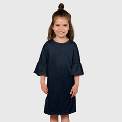Платье клеш для девочки Абстракция тёмно-синий ажурный, цвет: 3D-принт — фото 2