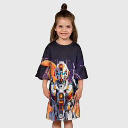 Платье клеш для девочки Мобильный воин Гандам, цвет: 3D-принт — фото 2