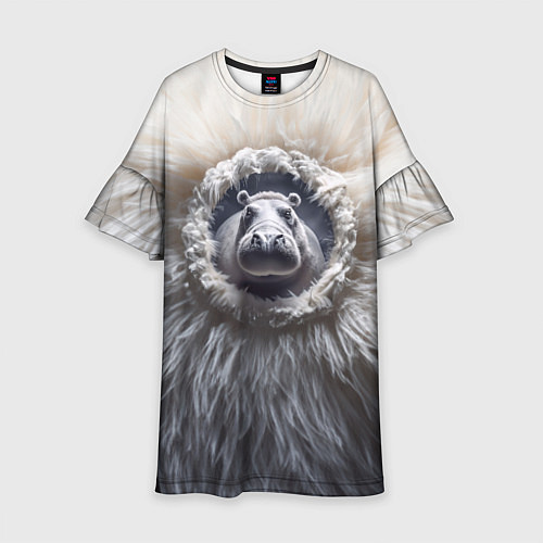 Детское платье Брутальный бегемот / 3D-принт – фото 1