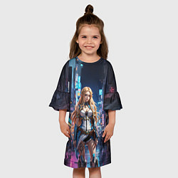 Платье клеш для девочки Зельда на вечерней прогулке, цвет: 3D-принт — фото 2
