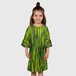 Платье клеш для девочки Ландшафт зелень, цвет: 3D-принт — фото 2