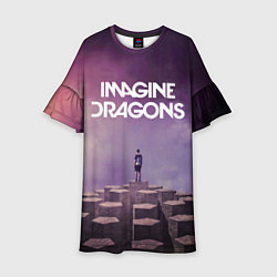 Платье клеш для девочки Imagine Dragons обложка альбома Night Visions, цвет: 3D-принт