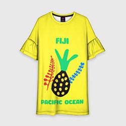Платье клеш для девочки Фиджи - Тихий океан, цвет: 3D-принт