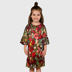 Платье клеш для девочки Платок цветочный узор, цвет: 3D-принт — фото 2