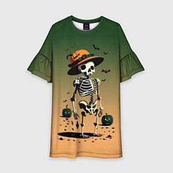 Детское платье Funny skeleton - halloween - neural network