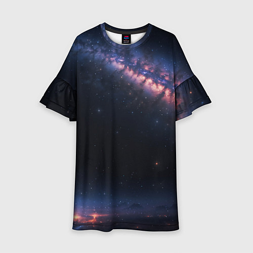 Детское платье Млечный путь в звездном небе / 3D-принт – фото 1