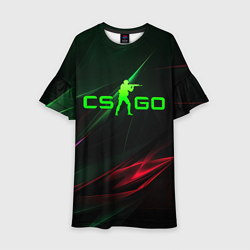 Детское платье CSGO green logo / 3D-принт – фото 1