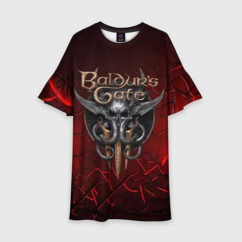 Детское платье Baldurs Gate 3 logo red / 3D-принт – фото 1
