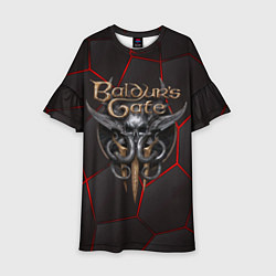 Детское платье Baldurs Gate 3 logo red black geometry