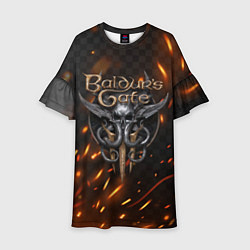 Детское платье Baldurs Gate 3 logo fire