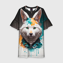 Детское платье Кролик в каплях краски