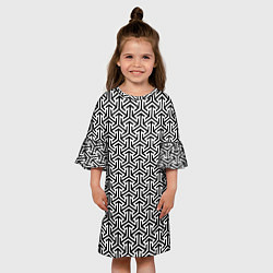 Платье клеш для девочки Черный паттерн, цвет: 3D-принт — фото 2