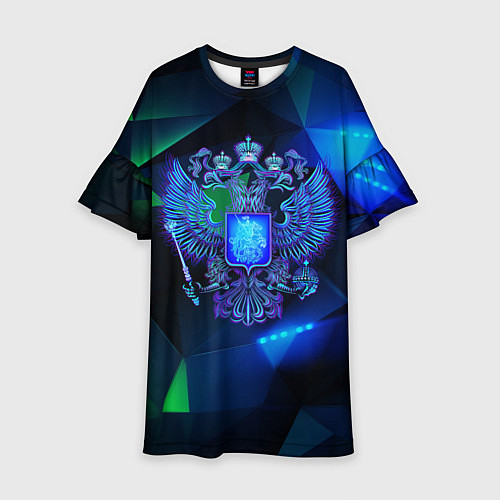 Детское платье Неоновый герб РФ / 3D-принт – фото 1