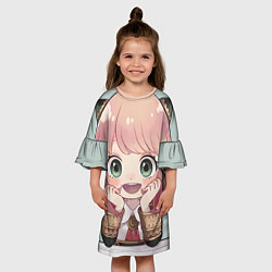 Платье клеш для девочки Семья Шпиона Аня Форджер, цвет: 3D-принт — фото 2