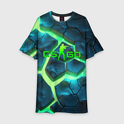 Детское платье CS GO green texture logo