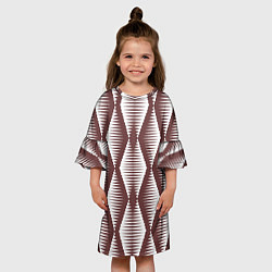 Платье клеш для девочки Ромбы цвета кофе, цвет: 3D-принт — фото 2