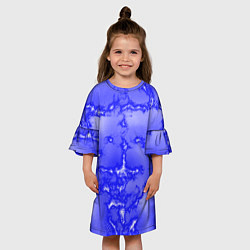 Платье клеш для девочки Темно-синий мотив, цвет: 3D-принт — фото 2