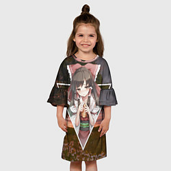 Платье клеш для девочки Touhou Project Reimu, цвет: 3D-принт — фото 2