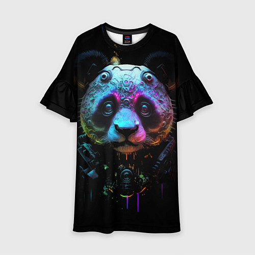 Детское платье Панда в стиле киберпанк / 3D-принт – фото 1