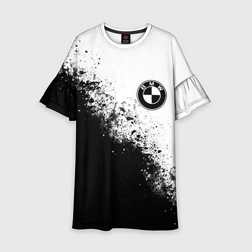 Детское платье BMW - black and white / 3D-принт – фото 1