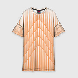 Платье клеш для девочки Полосатый оранжевый градиент, цвет: 3D-принт