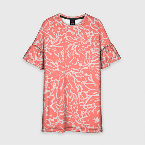 Детское платье Цветочный персиковый / 3D-принт – фото 1
