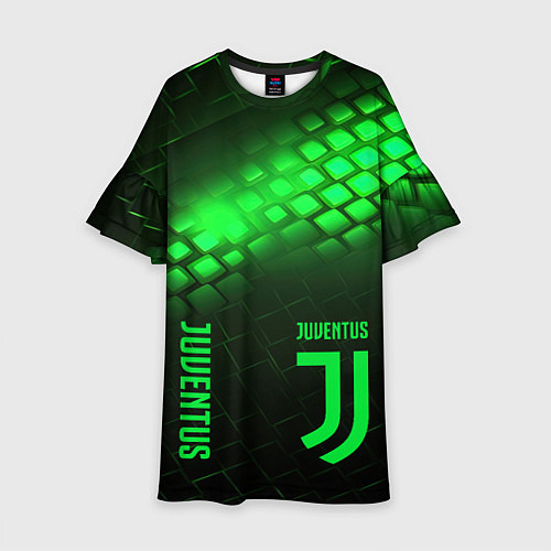 Детское платье Juventus green logo neon / 3D-принт – фото 1