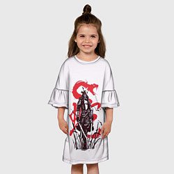 Платье клеш для девочки Древний воин, цвет: 3D-принт — фото 2