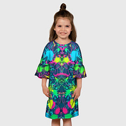Платье клеш для девочки Colorful blots - expressionism - vogue, цвет: 3D-принт — фото 2