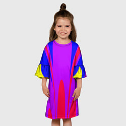 Платье клеш для девочки Яркий цветной мотив, цвет: 3D-принт — фото 2