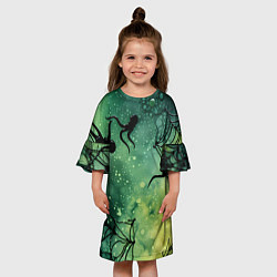 Платье клеш для девочки Мрачный паук, цвет: 3D-принт — фото 2