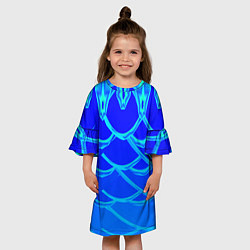 Платье клеш для девочки В холодных тонах, цвет: 3D-принт — фото 2