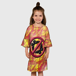 Платье клеш для девочки Знак стоп бабочкам, цвет: 3D-принт — фото 2