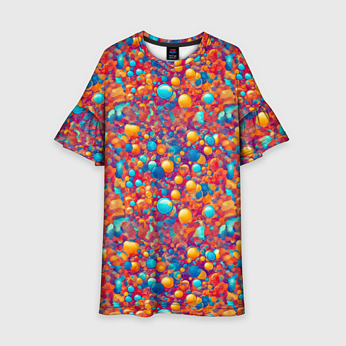 Детское платье Разноцветные пузырики узор / 3D-принт – фото 1
