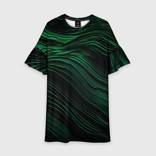 Детское платье Dark green texture / 3D-принт – фото 1
