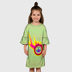 Платье клеш для девочки Пожарная памятка, цвет: 3D-принт — фото 2