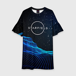 Платье клеш для девочки Space logo Starfield, цвет: 3D-принт