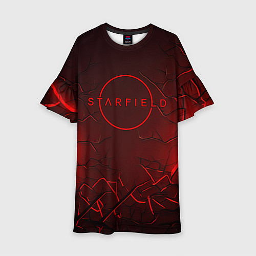 Детское платье Starfield red logo / 3D-принт – фото 1