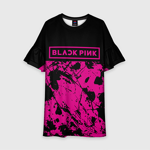 Детское платье Black pink - emblem - pattern - music / 3D-принт – фото 1